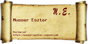 Musser Eszter névjegykártya